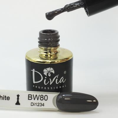  Гель-лак Divia Black & White №BW080 
