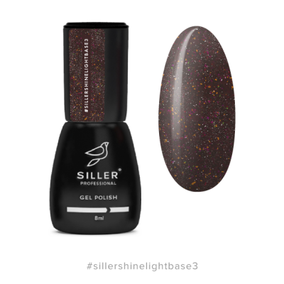 Siller Shine Light Base 03 - світловідбивна бордова база, 8 мл