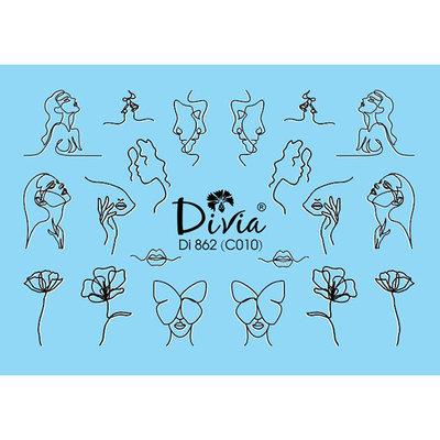 Divia - наклейки "комбі" DI862 [C-010- СИЛУЕТИ]