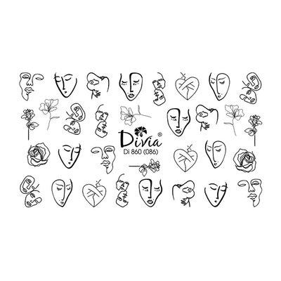 Divia - наклейки "слайдер" DI860 [086 - СИЛУЕТИ]