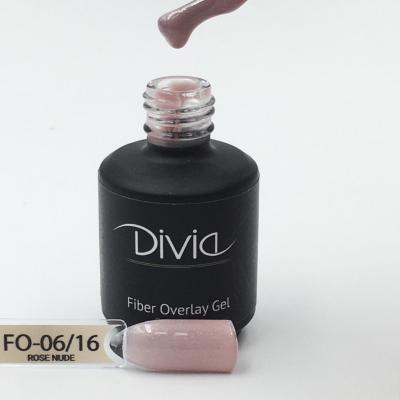 Divia - Файбер база з армуючими волокнами "Fiber Base" Di1005 [FO16 - Rose Nude з шимером] (15 мл)