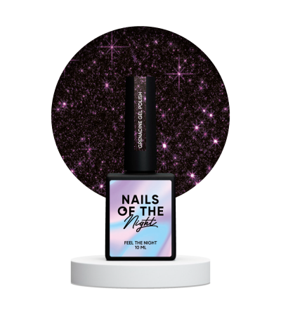 NAILSOFTHENIGHT Grenadine gel polish — бордовий світловідбиваючий гель–лак для нігтів, 10 мл