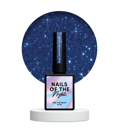 NailsOfTheNight Blue Lagoon gel polish — блакитний світловідбиваючий гель–лак для нігтів,10 мл