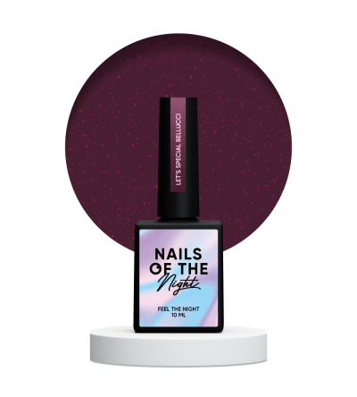 NailsOfTheNight Let’s special Bellucci — бордовий світловідбиваючий гель лак для нігтів, що перекриває в один шар, 10 мл