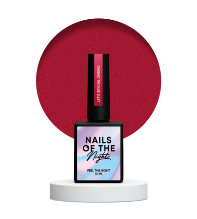 NAILSOFTHENIGHT Let’s special Oreiro — світло–червоний гель лак зі шимером світловідбиваючим для нігтів, що перекриває в один шар, 10 мл