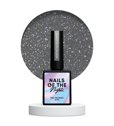 NailsOfTheNight Reflective top Holographic – світловідбиваючий голографічний топ без ЛШ,10 мл