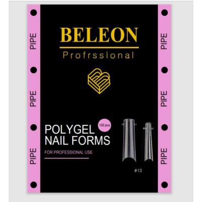 Beleon - Пластикові верхні форми для нарощування нігтів [10 - Pipe] (120 шт/уп)