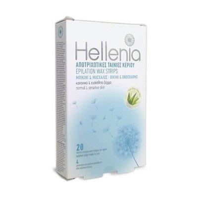 Hellenia - 20 стрічок для бікіні та пахв + 4 вологі серветки (Aloe Vera)