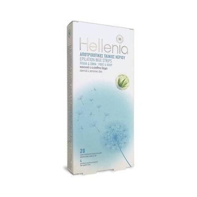 Hellenia - 20 стрічок для тіла та ніг + 4 вологі серветки (Aloe Vera)