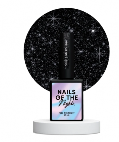 NAILSOFTHENIGHT Deniels gel polish — пігментований чорний зі срібним шимером, 10 мл