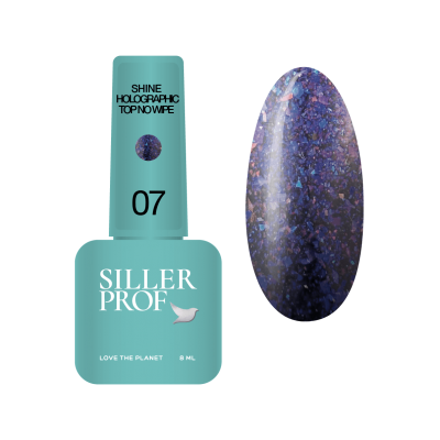 Топ із глянцевим ефектом Shine Holografic Top No Wipe №7, 8мл