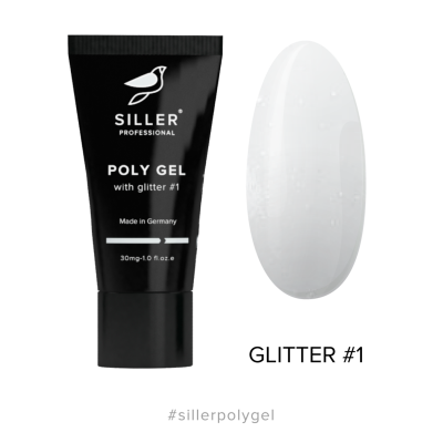 Полігель Siller Poly Gel with glitter №1, 30мл