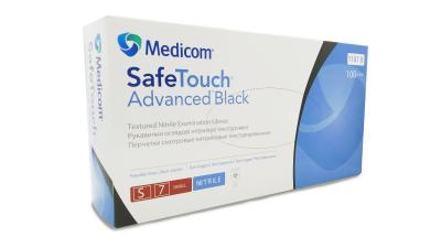 Рукавички нітрилові  Medicom SafeTouch, чорні, неопудрені, S 100 шт